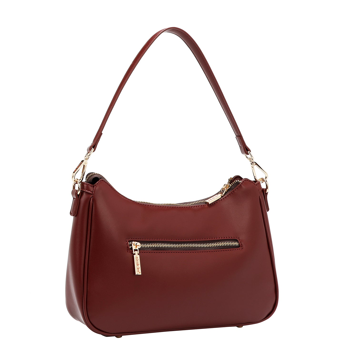 GEOMETRIC LASER CUT SHOULDER BAG (WINE)