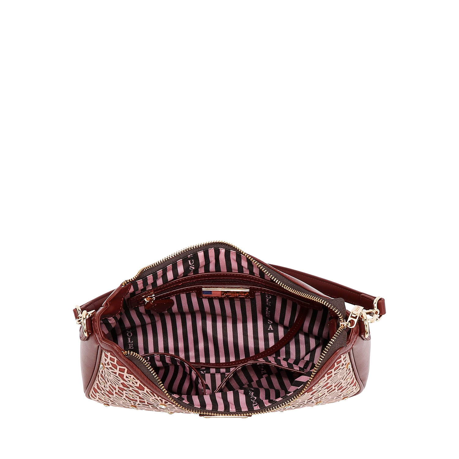 GEOMETRIC LASER CUT SHOULDER BAG (BLACK)