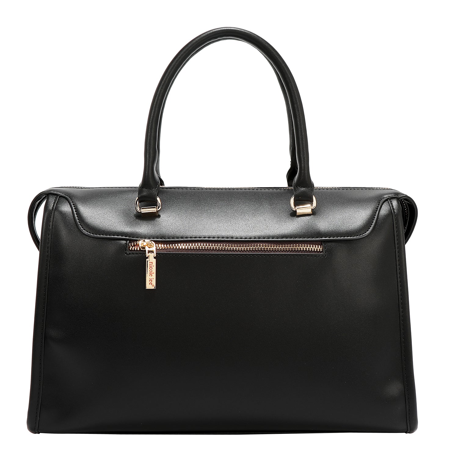 BOSTON BAG WITH GEOMETRIC LASER CUT (BLACK)