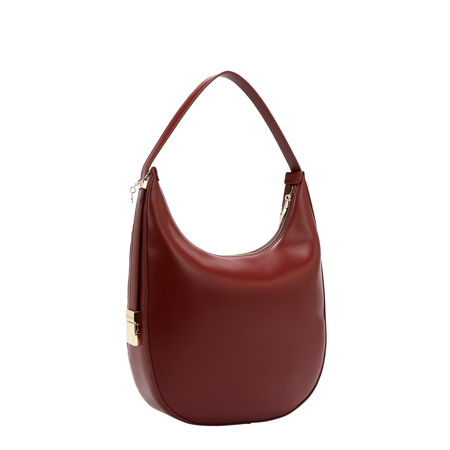 LASER CUT GEOMETRIC HOBO BAG (WINE)