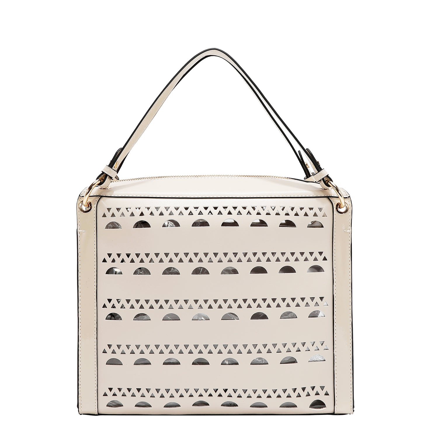 HANDBAG WITH SILVER STUDS (BEIGE)