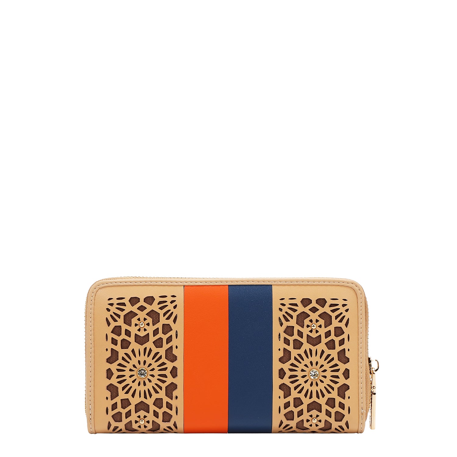 Portfolio with geometric cut (beige)