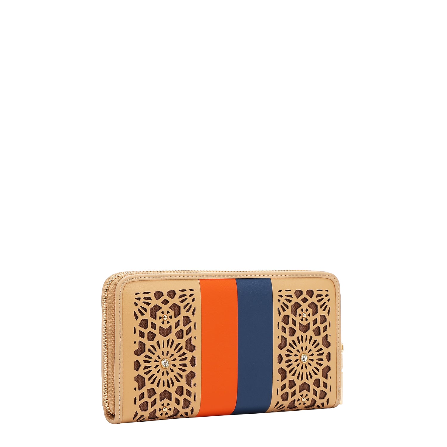 Portfolio with geometric cut (beige)