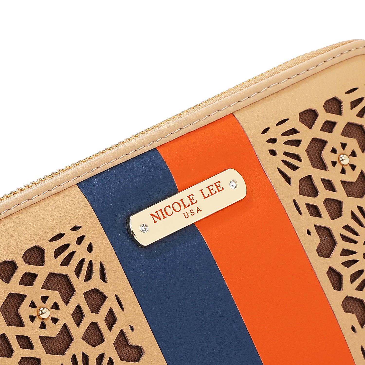 Portfolio with geometric cut (beige)
