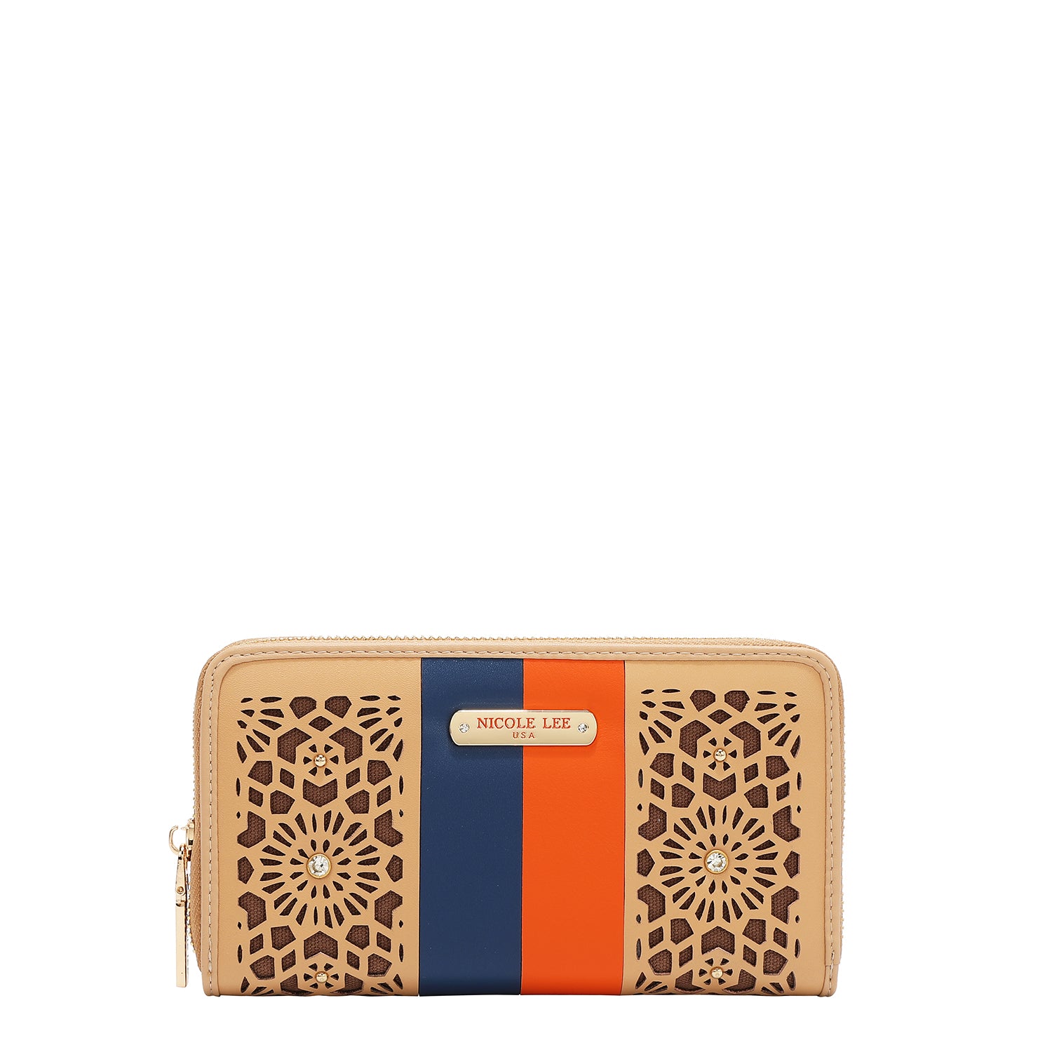 Portfolio with geometric cut (beige)