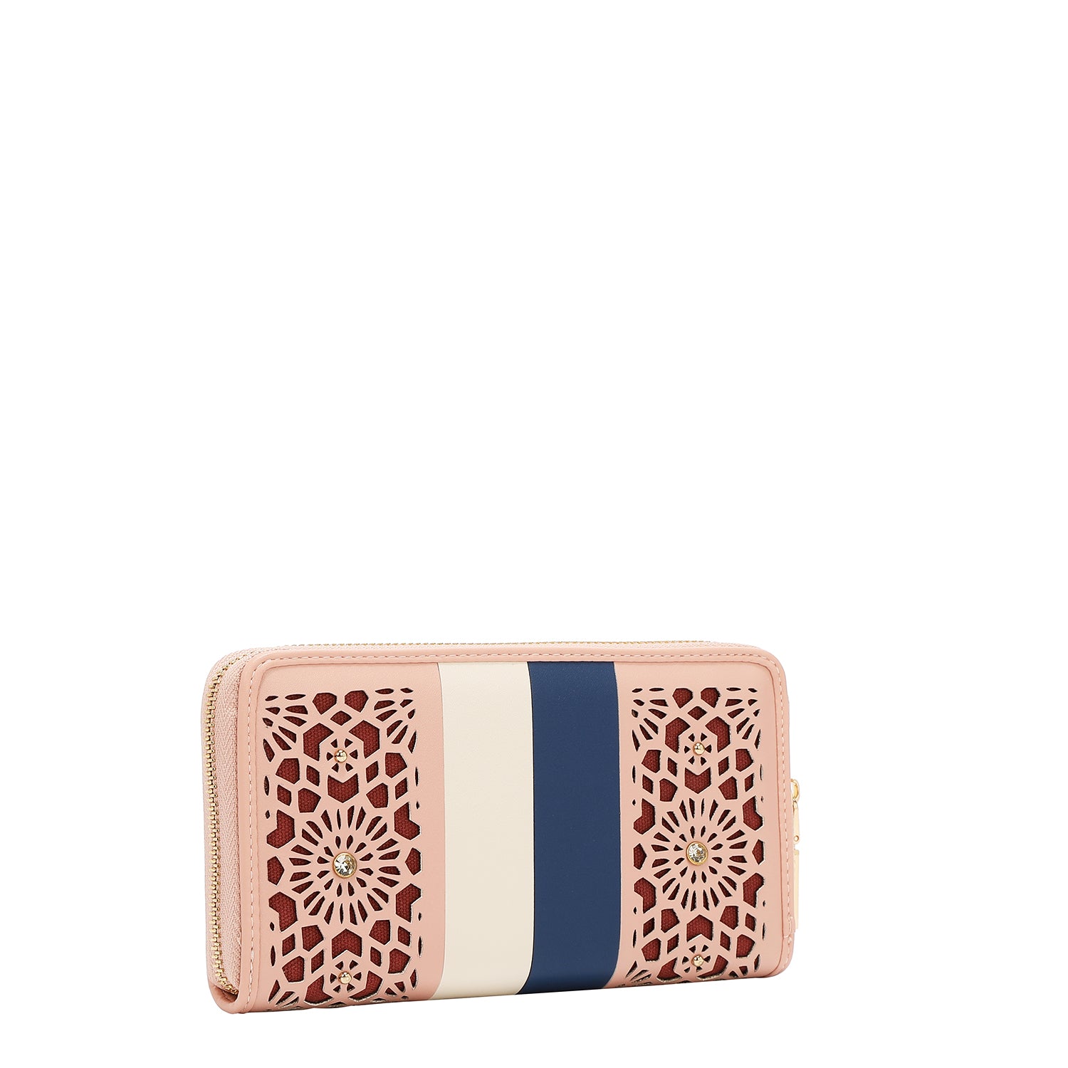 Portfolio with geometric cut (pink)