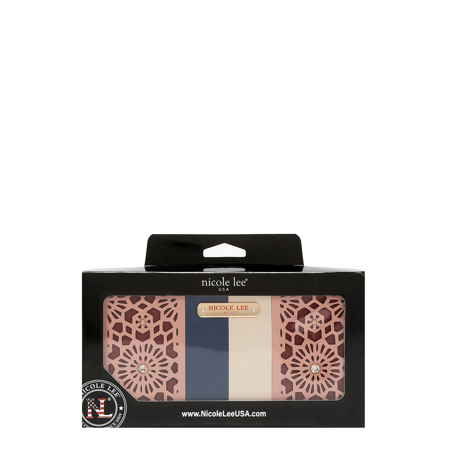Portfolio with geometric cut (pink)
