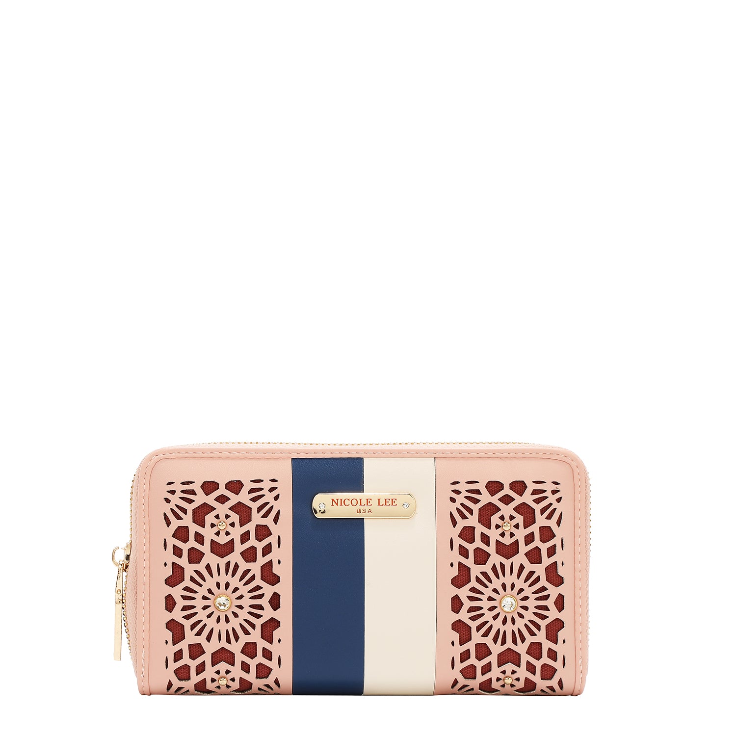 Portfolio with geometric cut (pink)