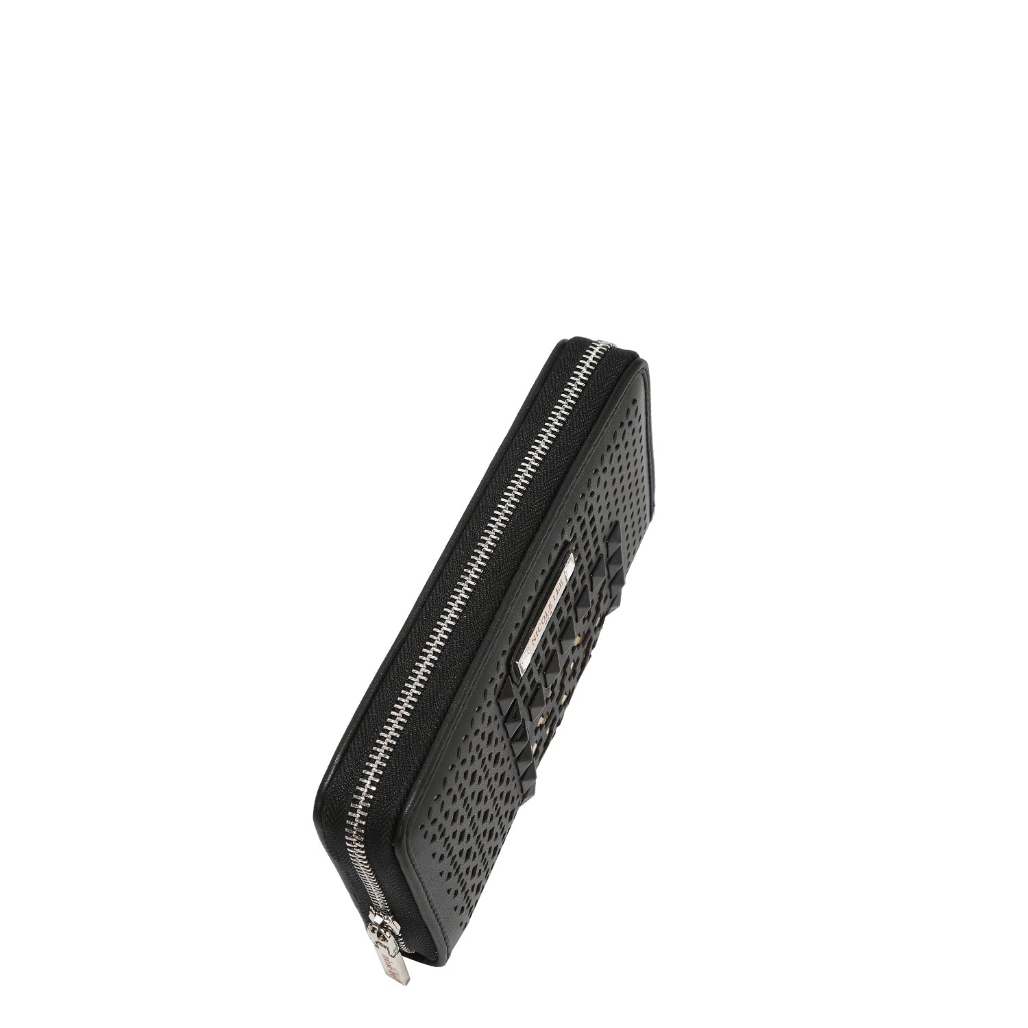 WALLET WITH GEOMETRIC CUTOUT (BLACK)