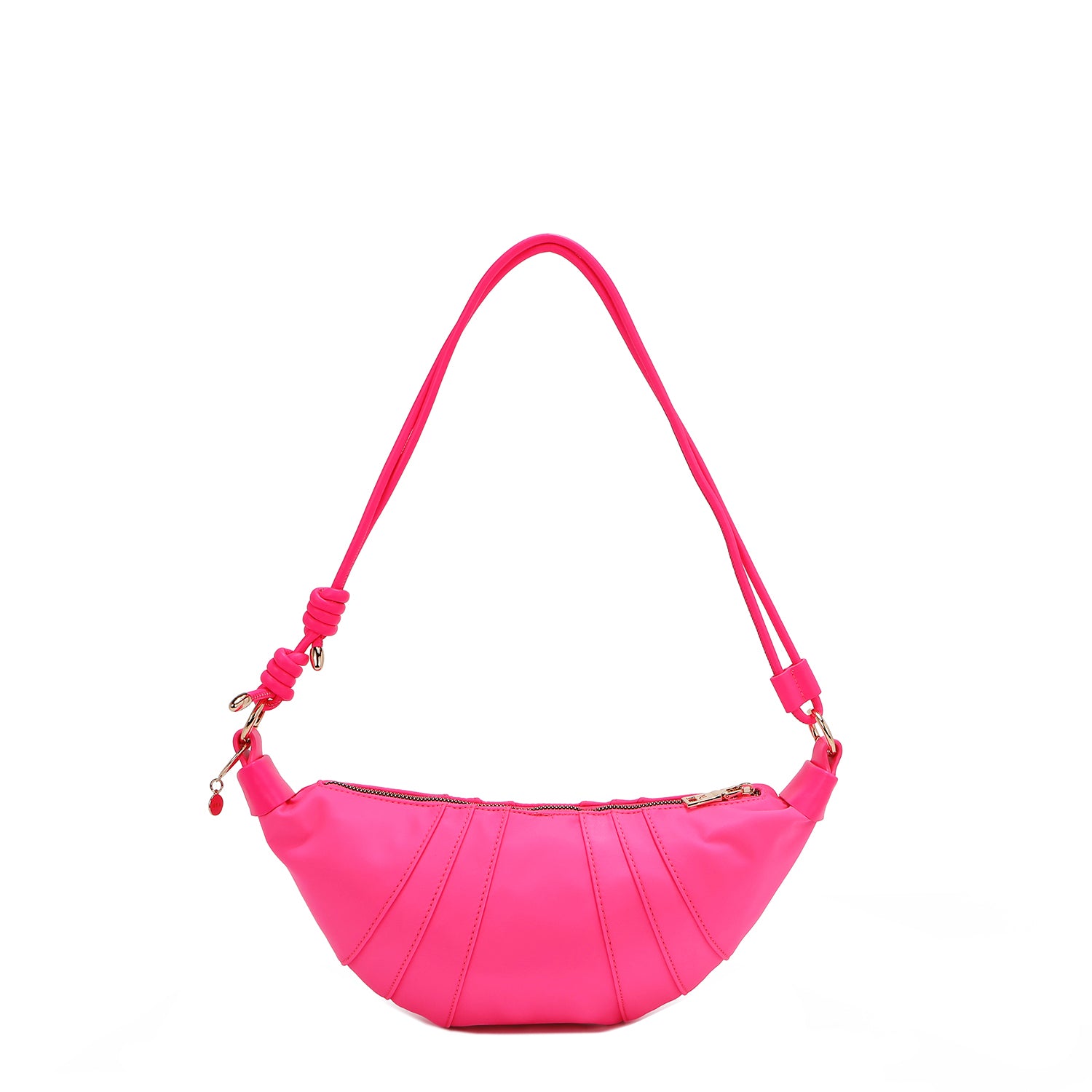 BOLSO CROISSANT CON PARCHES DE COLORES (ROSA)