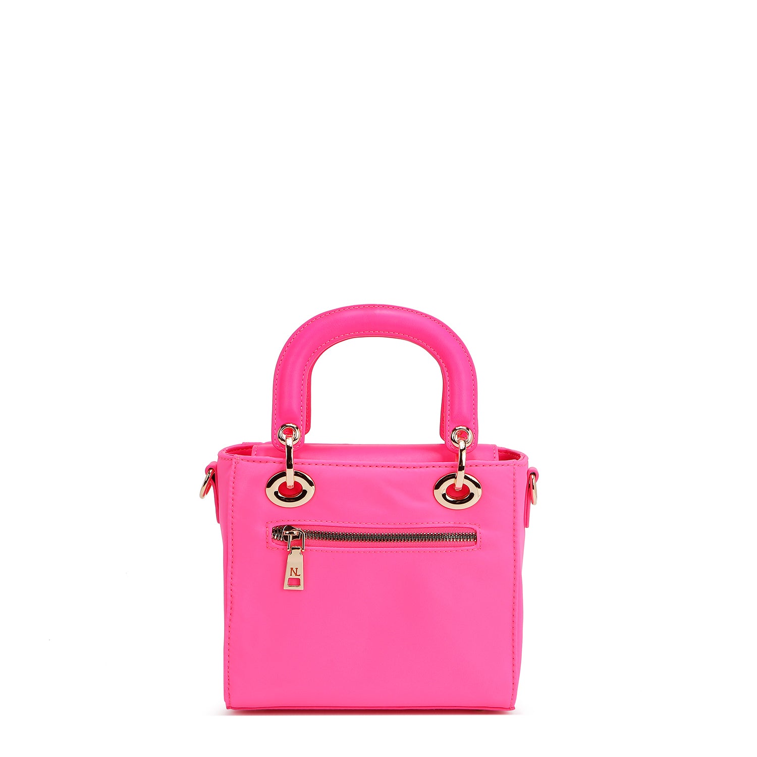 BOLSO DE MANO CON PARCHES DE COLORES (ROSA)
