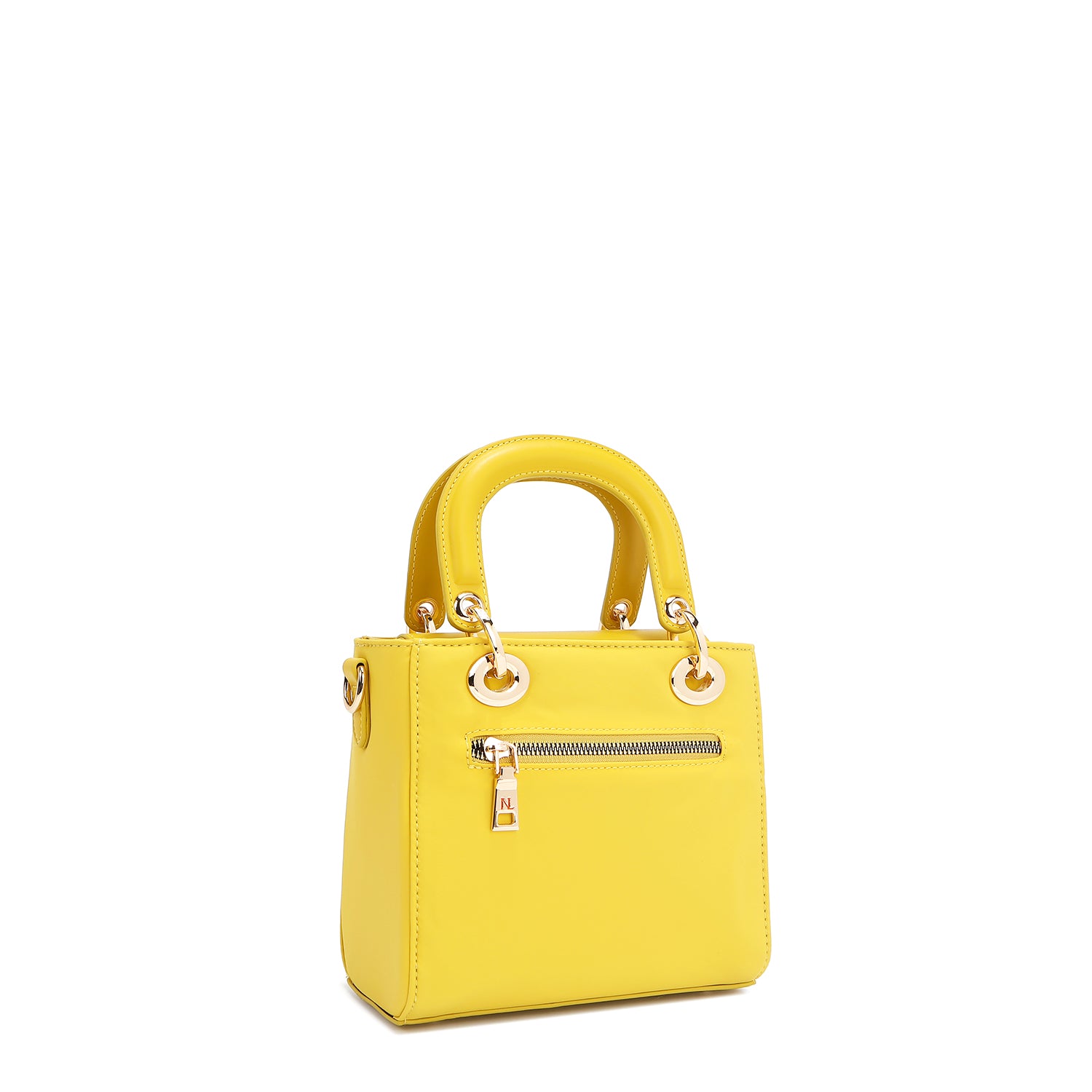BOLSO DE MANO CON PARCHES DE COLORES (AMARILLO)