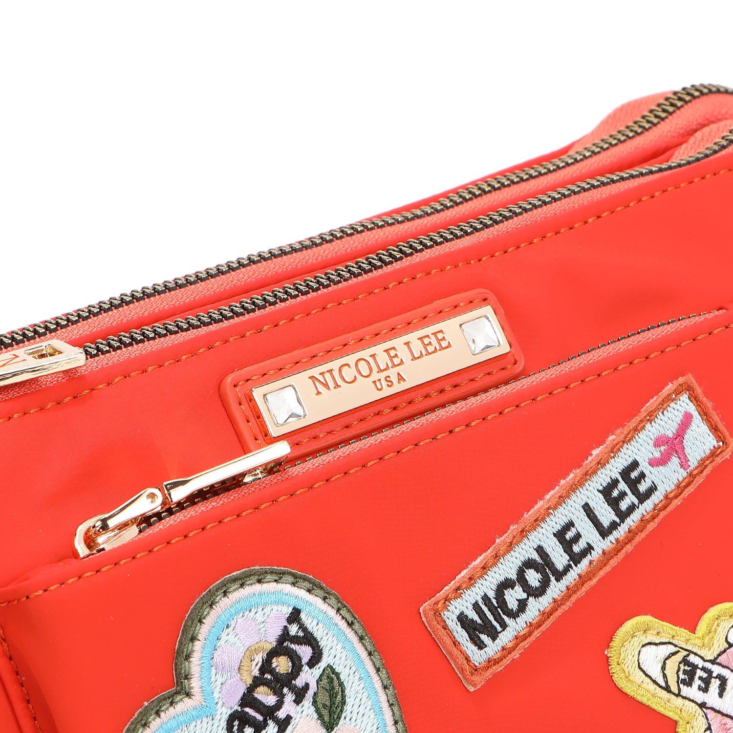 BOLSA CROSSBODY ACORDEÃO COM PATCHES COLORIDOS (Laranja)