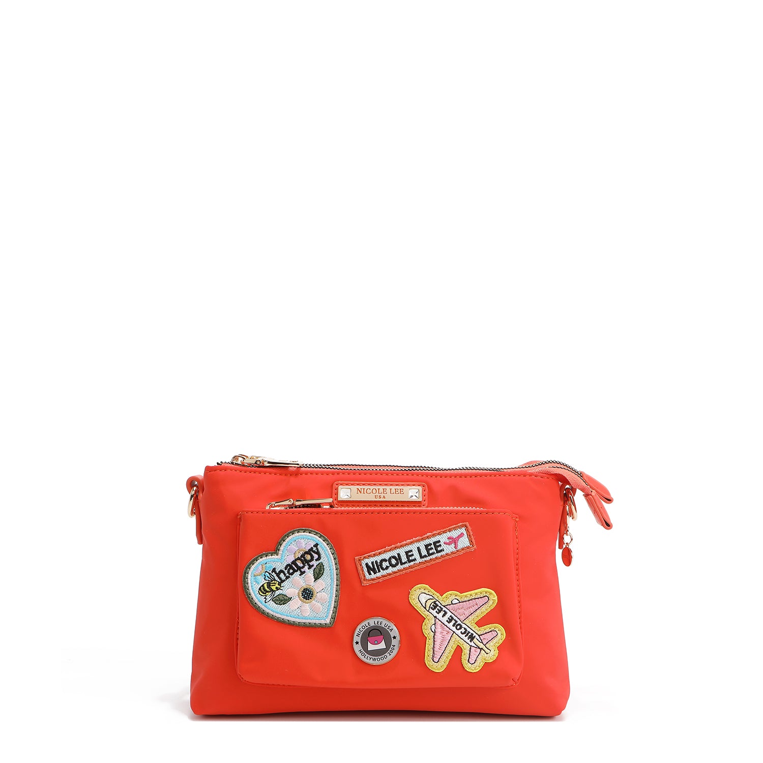 BOLSA CROSSBODY ACORDEÃO COM PATCHES COLORIDOS (Laranja)