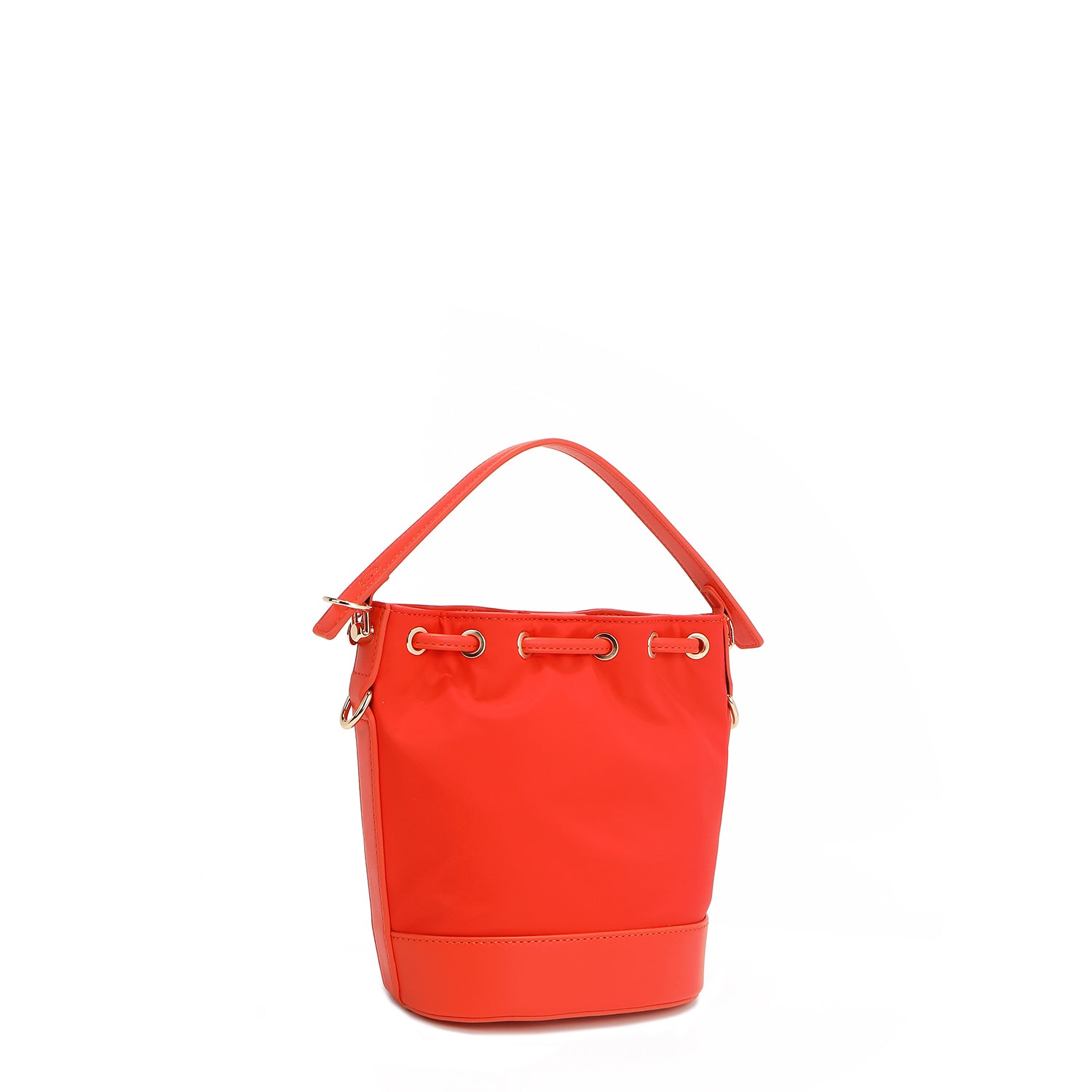 BOLSO CUBO CON PARCHES DE COLORES (Naranja)
