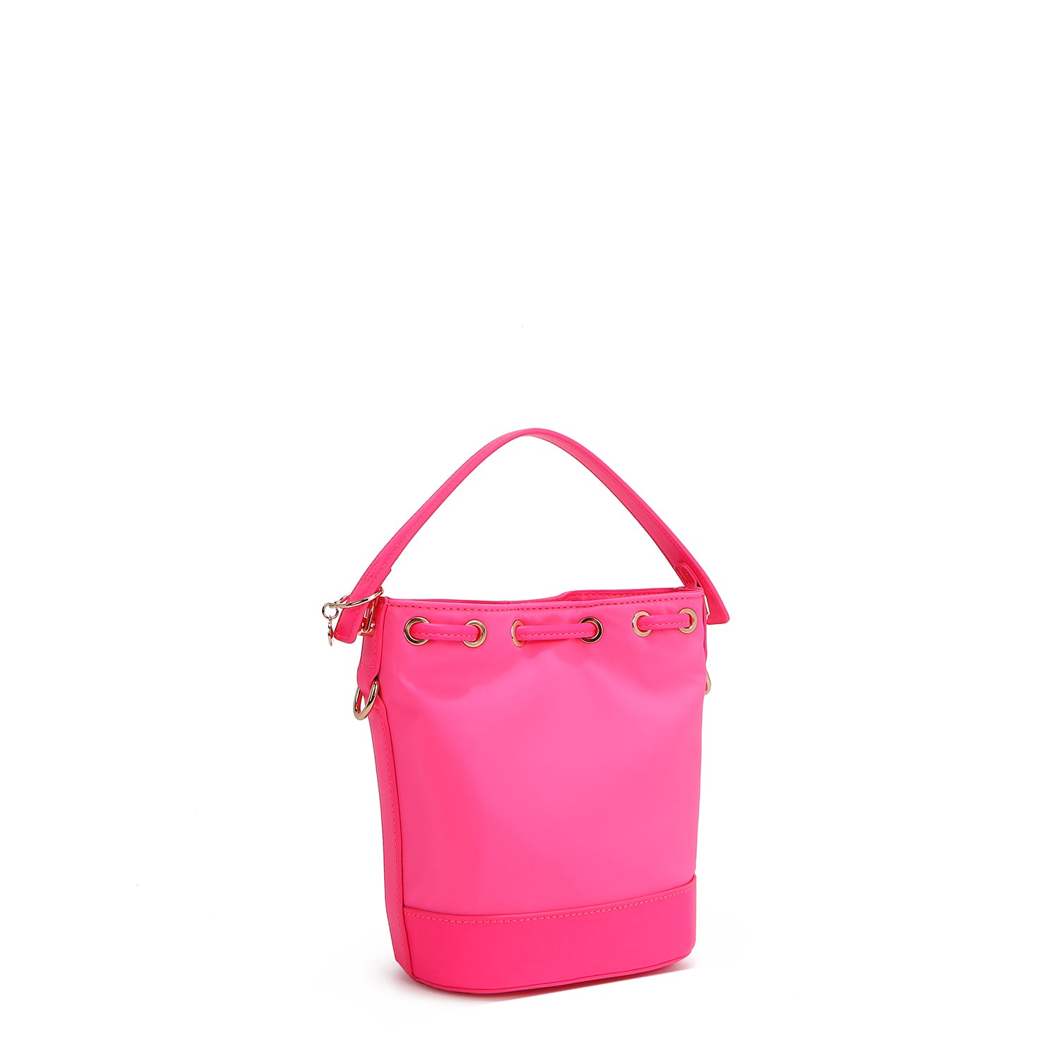 BOLSO CUBO CON PARCHES DE COLORES (ROSA)