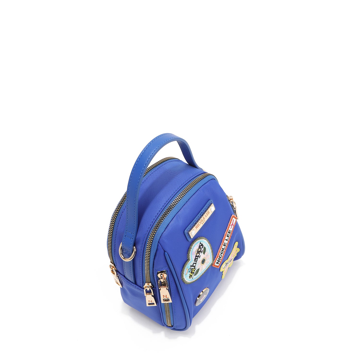 BOLSO MULTIUSOS CON PARCHES DE COLORES (AZUL)