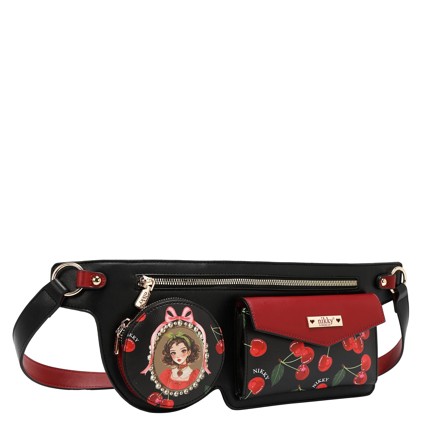 RIÑONERA BANDOELRA (CHERRY LIPS-BLACK)