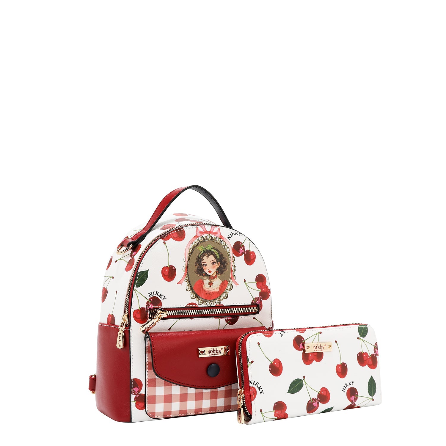 3-PIECE SET (BACKPACK, SMALL BACKPACK AND WALLET) (<tc>CHERRY LIPS</tc>-WHITE)