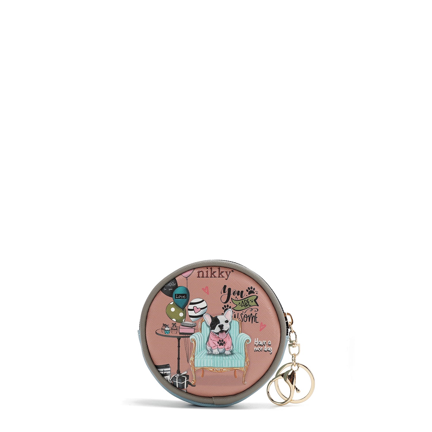 KEYCHAIN WITH ROUND COIN PURSE (<tc>PARTY KING</tc>)