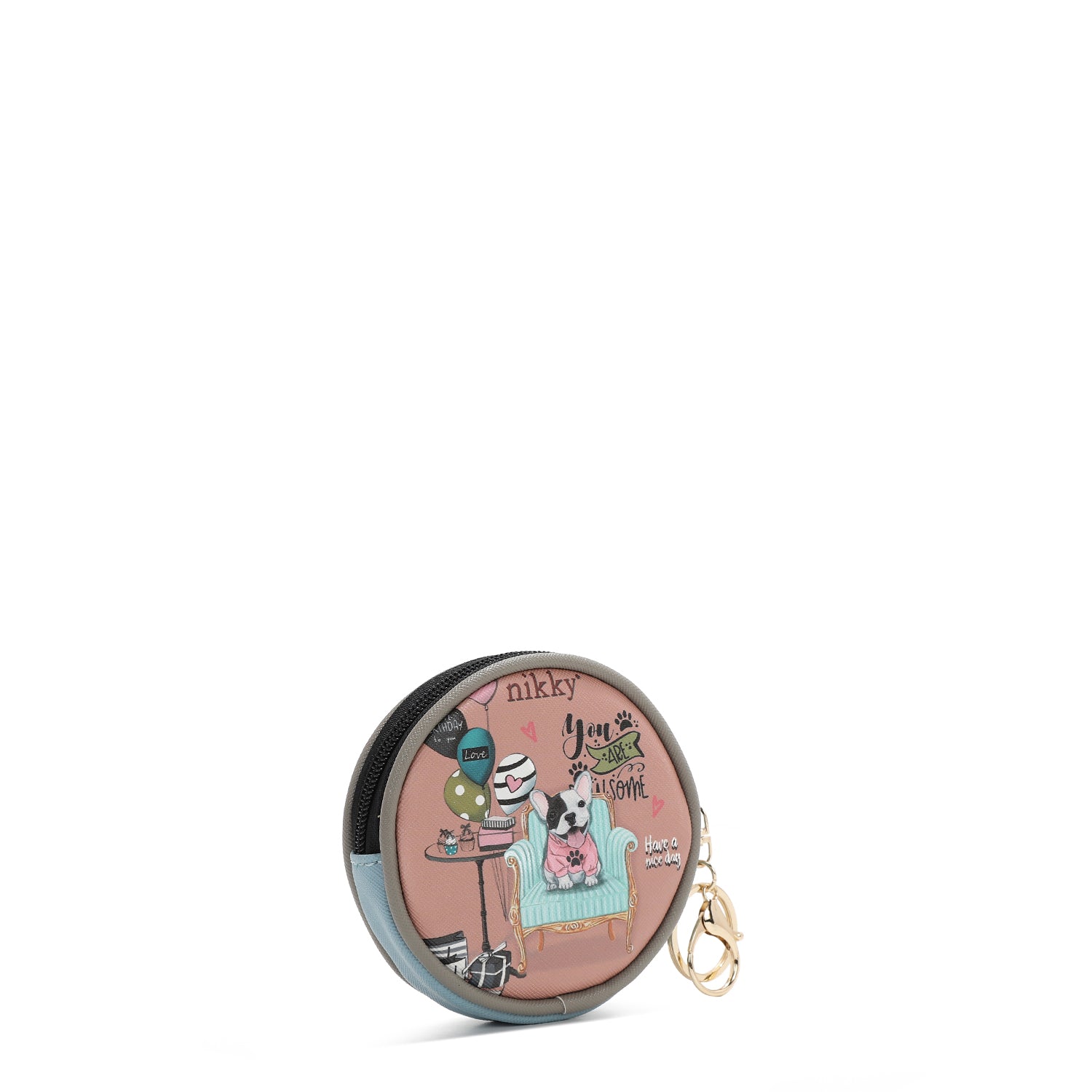 KEYCHAIN WITH ROUND COIN PURSE (<tc>PARTY KING</tc>)