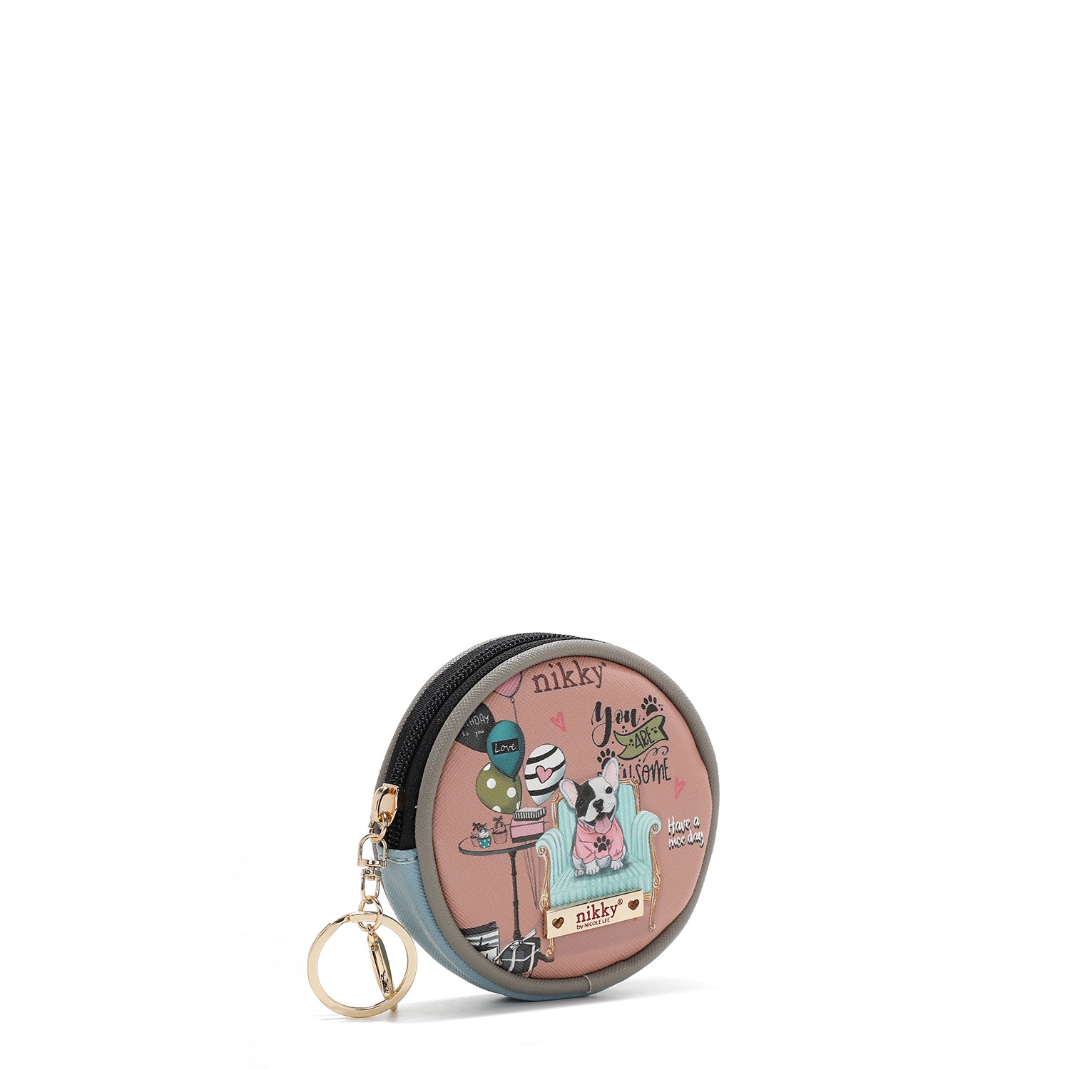 KEYCHAIN WITH ROUND COIN PURSE (<tc>PARTY KING</tc>)