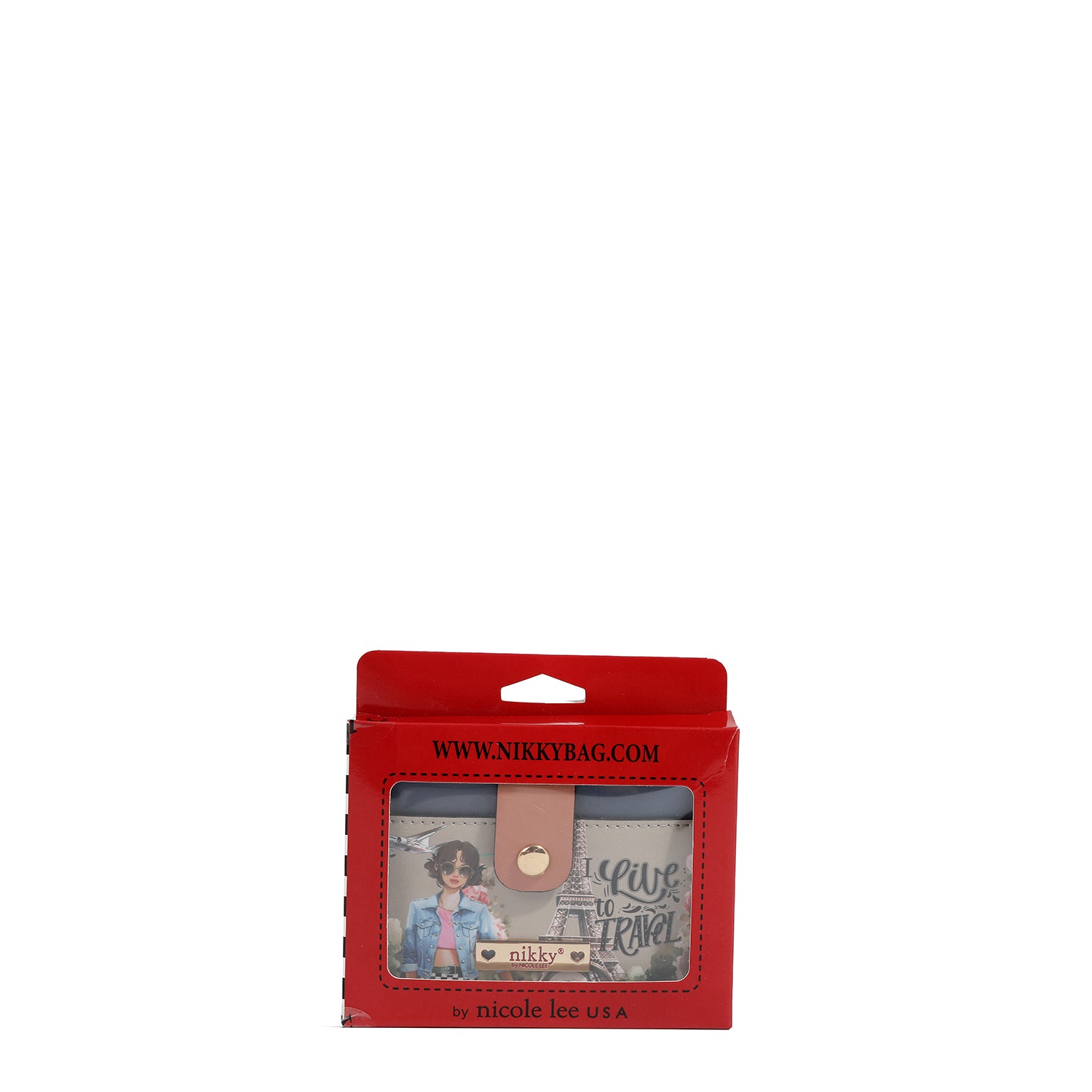 CARD HOLDER WITH ZIPPER (<tc>I LIVE TO TRAVEL</tc>)