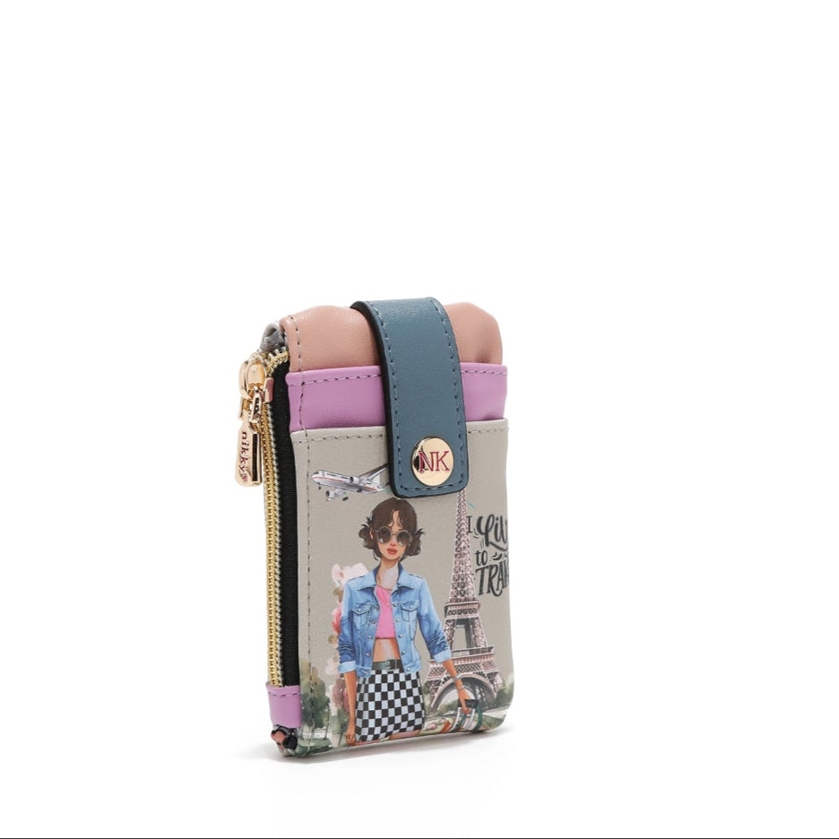 MINI-KARTENHALTER MIT VERSCHLUSS (<tc>I LIVE TO TRAVEL</tc>)