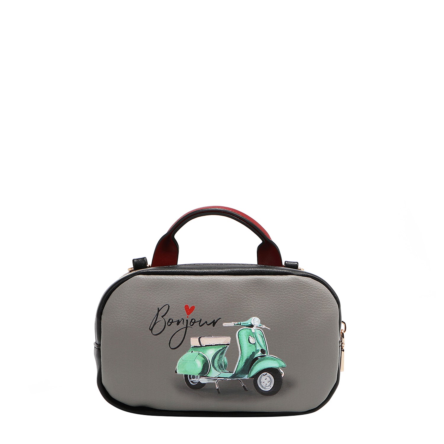 MINI BOSTON CROSSBODY BAG WITH DOUBLE ZIPPER (<tc>EIFFEL DREAMS</tc>)