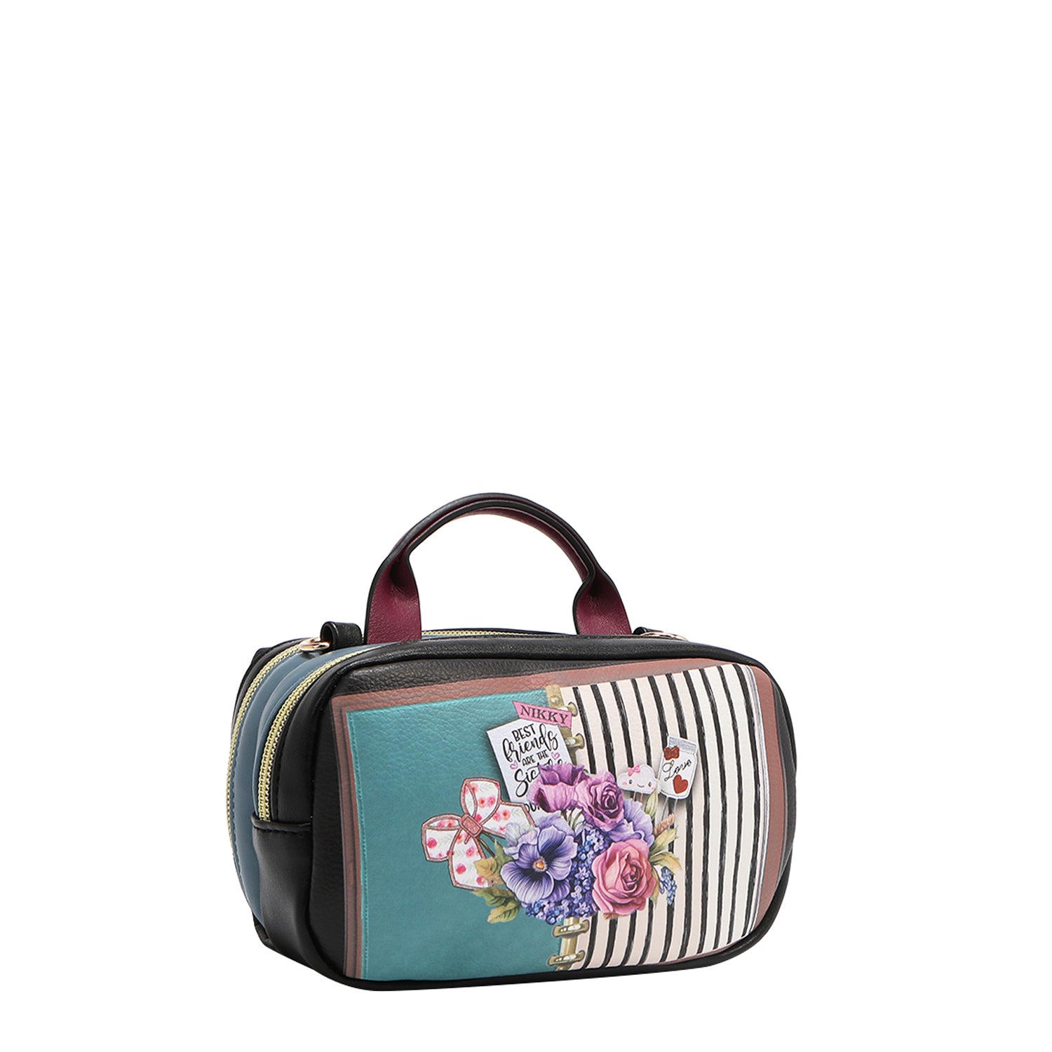 MINI BORSA A TRACOLLA BOSTON CON DOPPIA CERNIERA (<tc>NOSTALGIA</tc>)