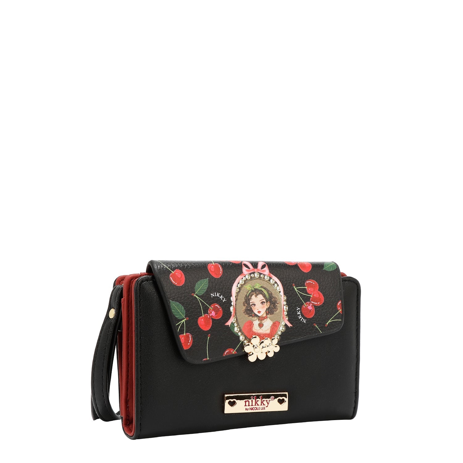 CARTERA PLEGABLE PEQUEÑA NIKKY (CHERRY LIPS-NEGRO)