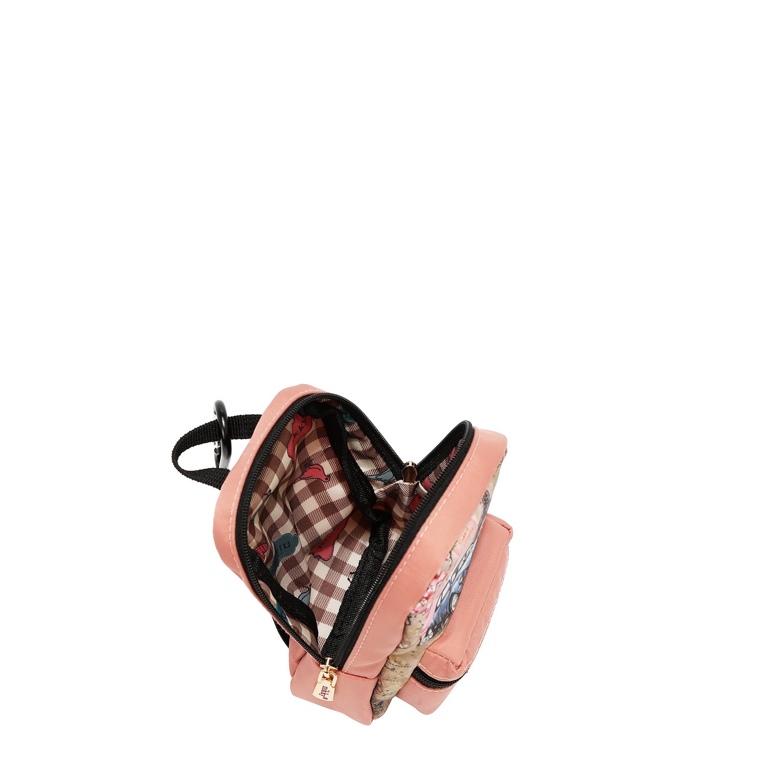 MINI MOCHILA MONEDERO (CHERRY LIPS-NEGRO)