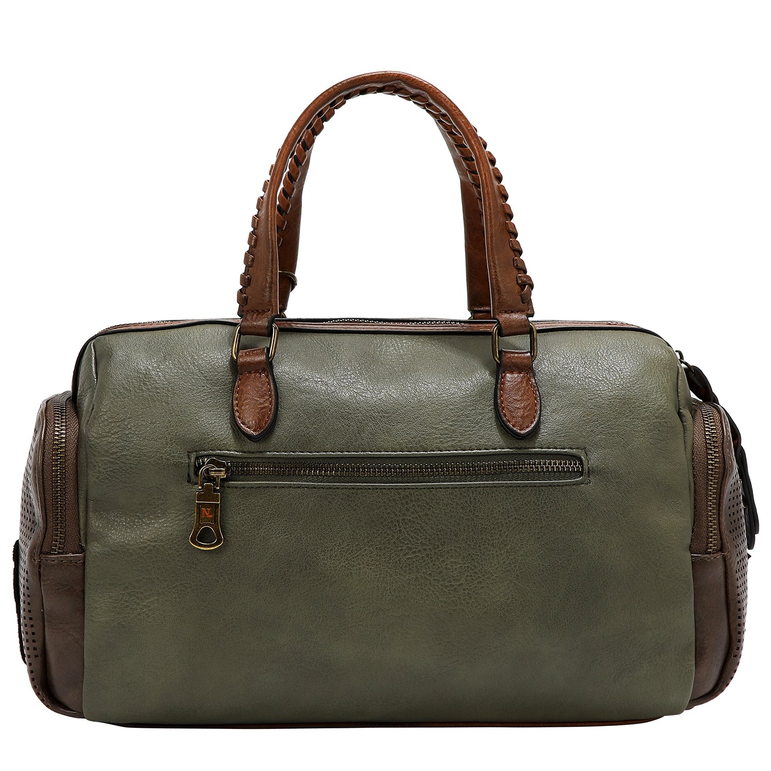 VINTAGE BOSTON BAG WITH PATCH (OLIVE)