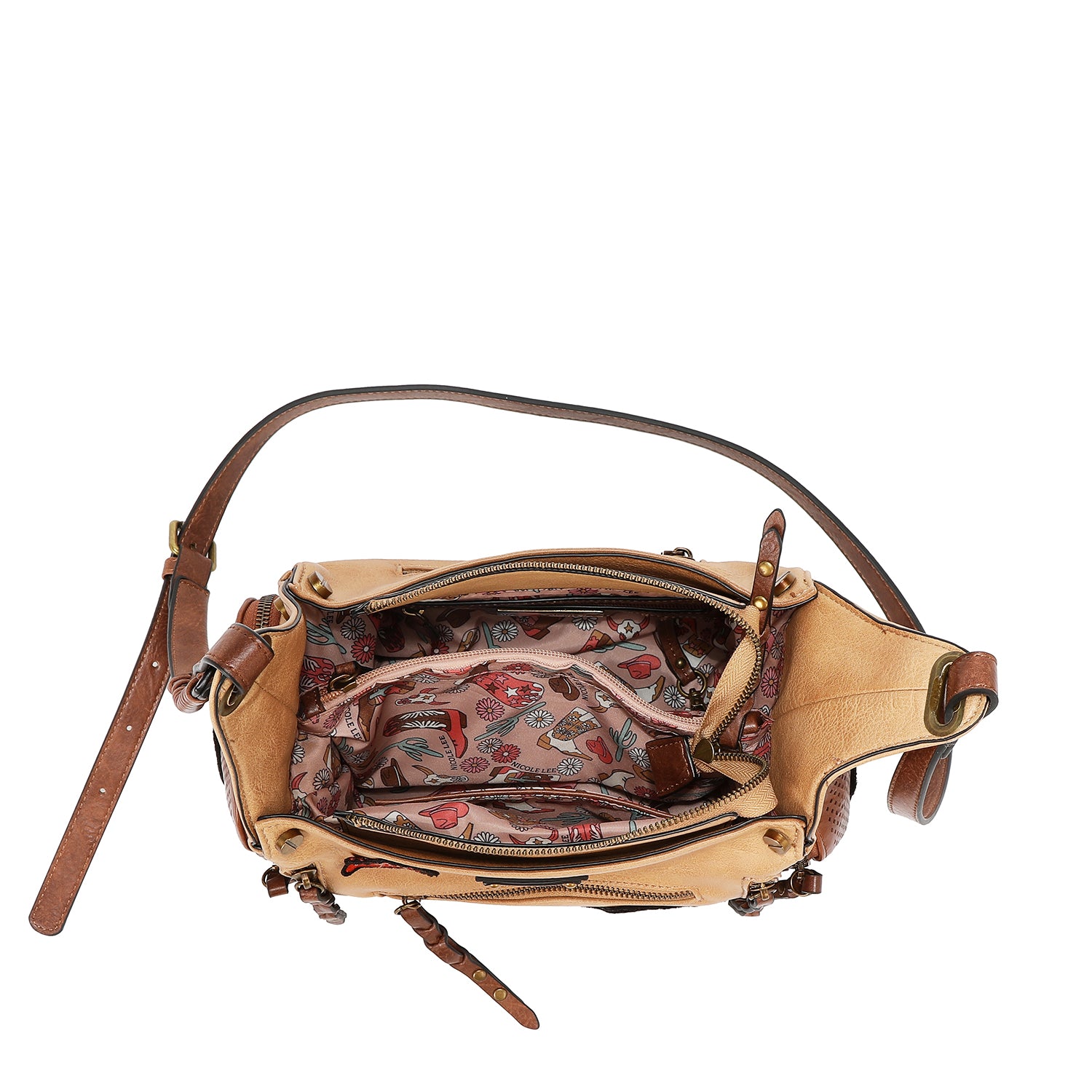 BOLSO MENSAJERO VINTAGE CON PARCHE (MARRON)