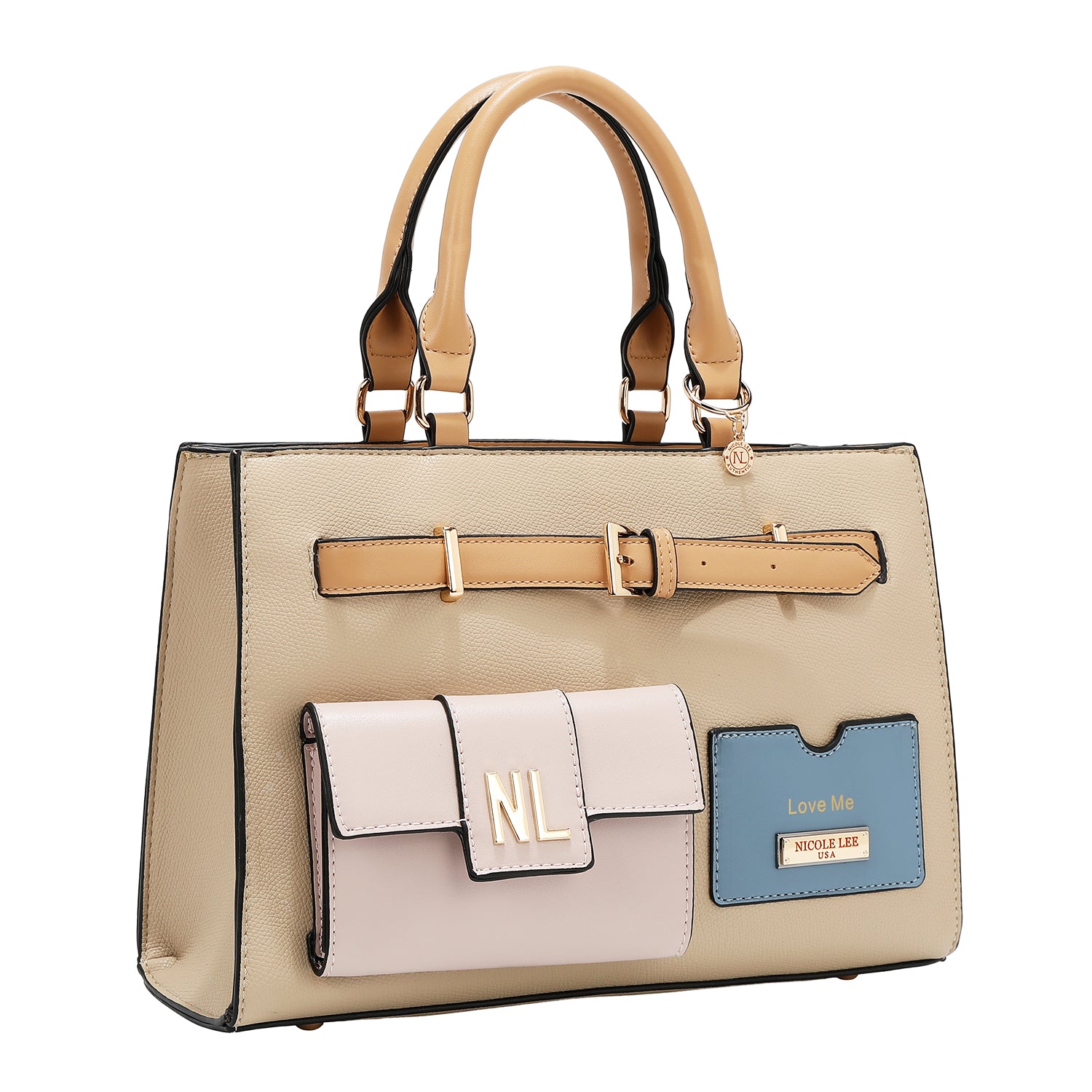 Pocket bag with color blocks (Taupe)