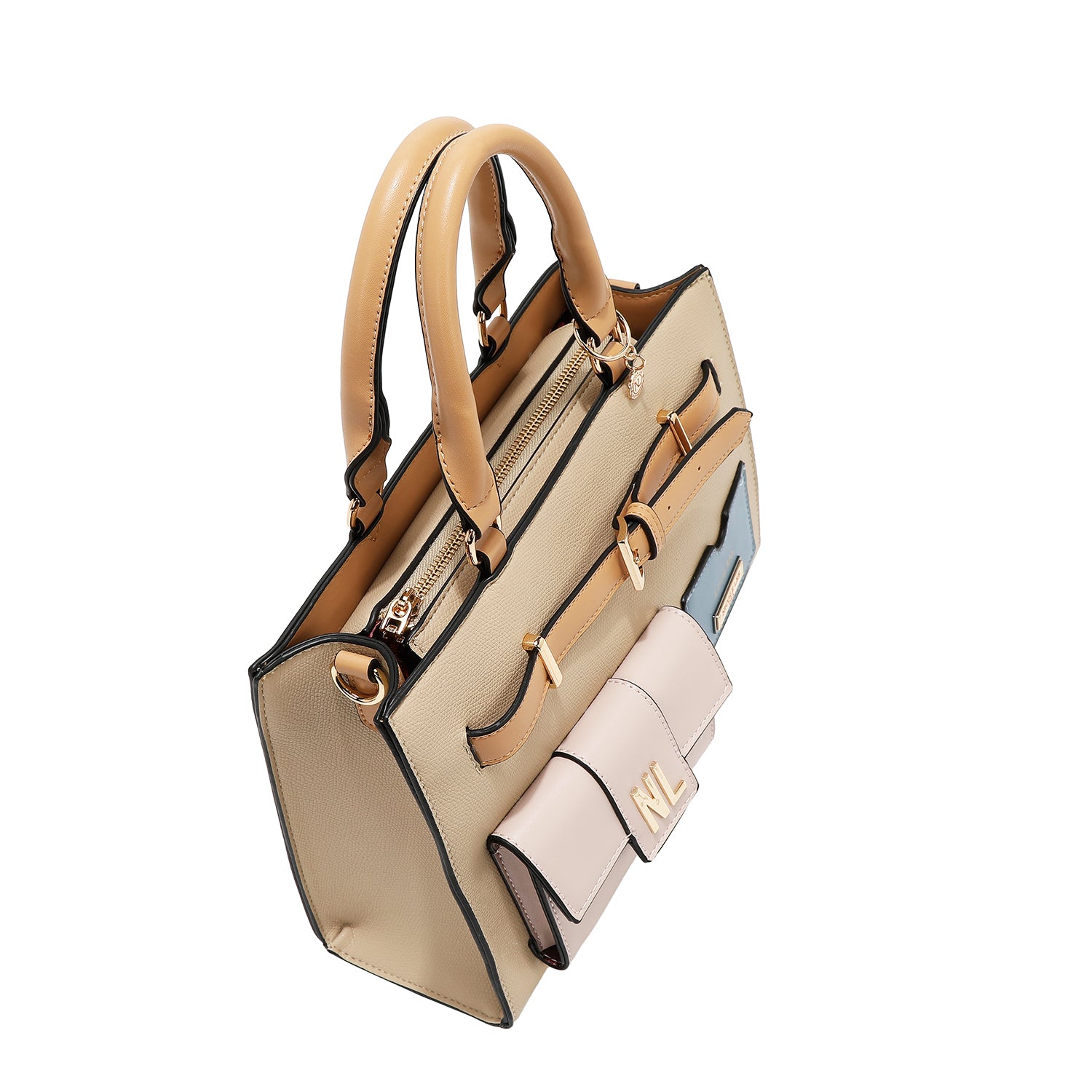 Pocket bag with color blocks (Taupe)