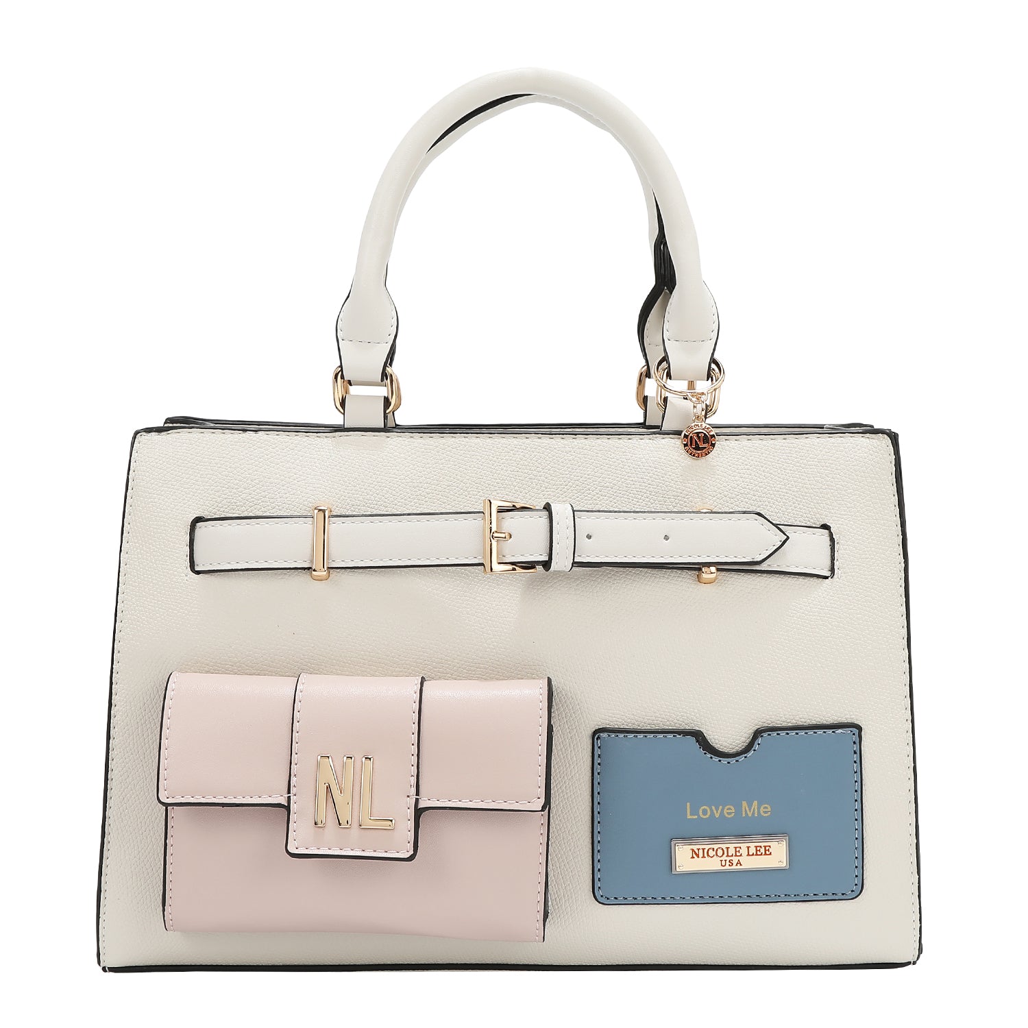 Borsa da tasca con blocchi di colore (bianco)