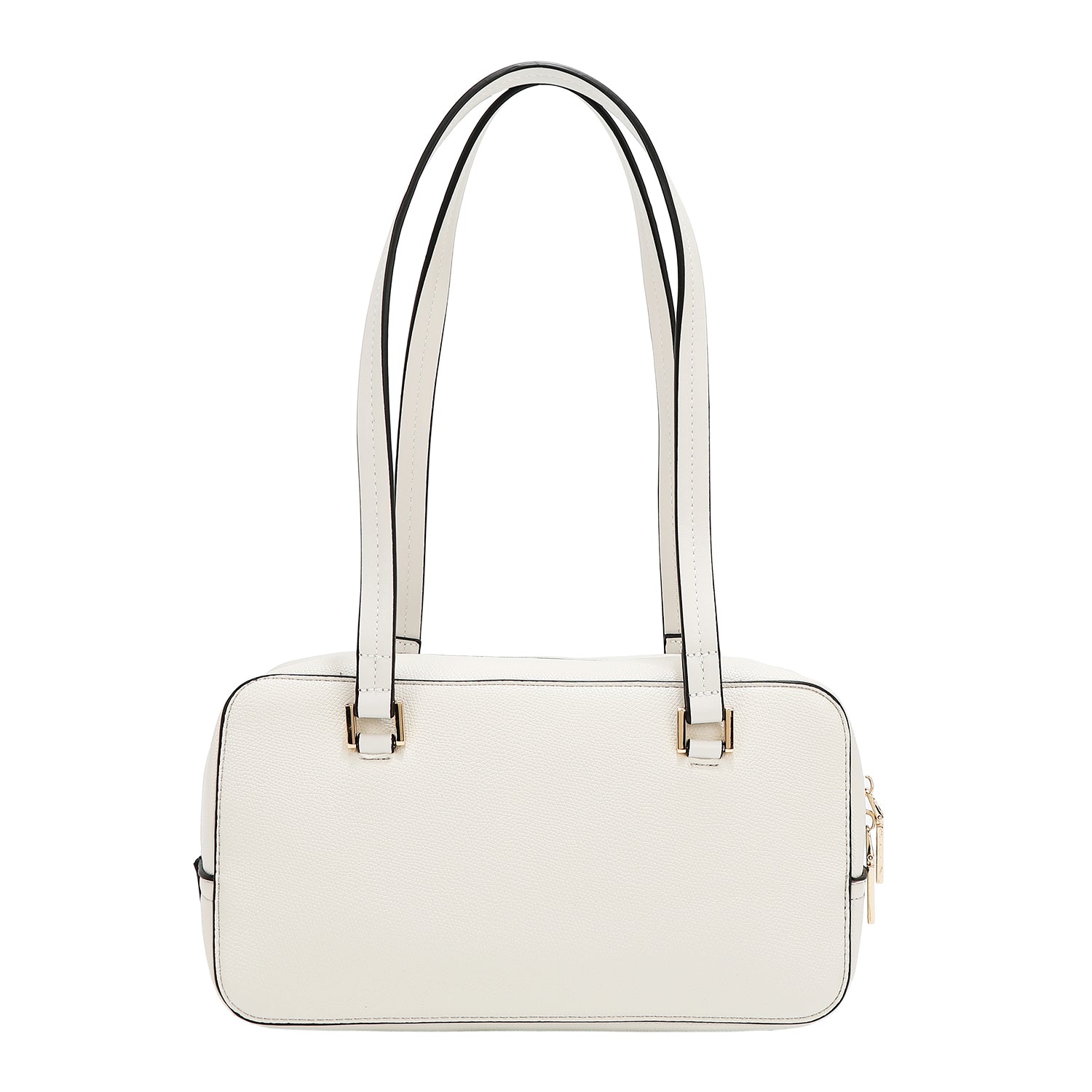 Shoulder bag with pocket and color blocks (white)