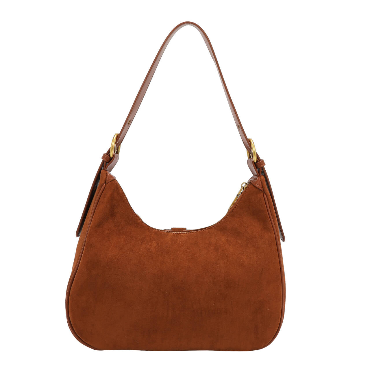SHOULDER BAG WITH FLORAL DESIGN (BROWN)