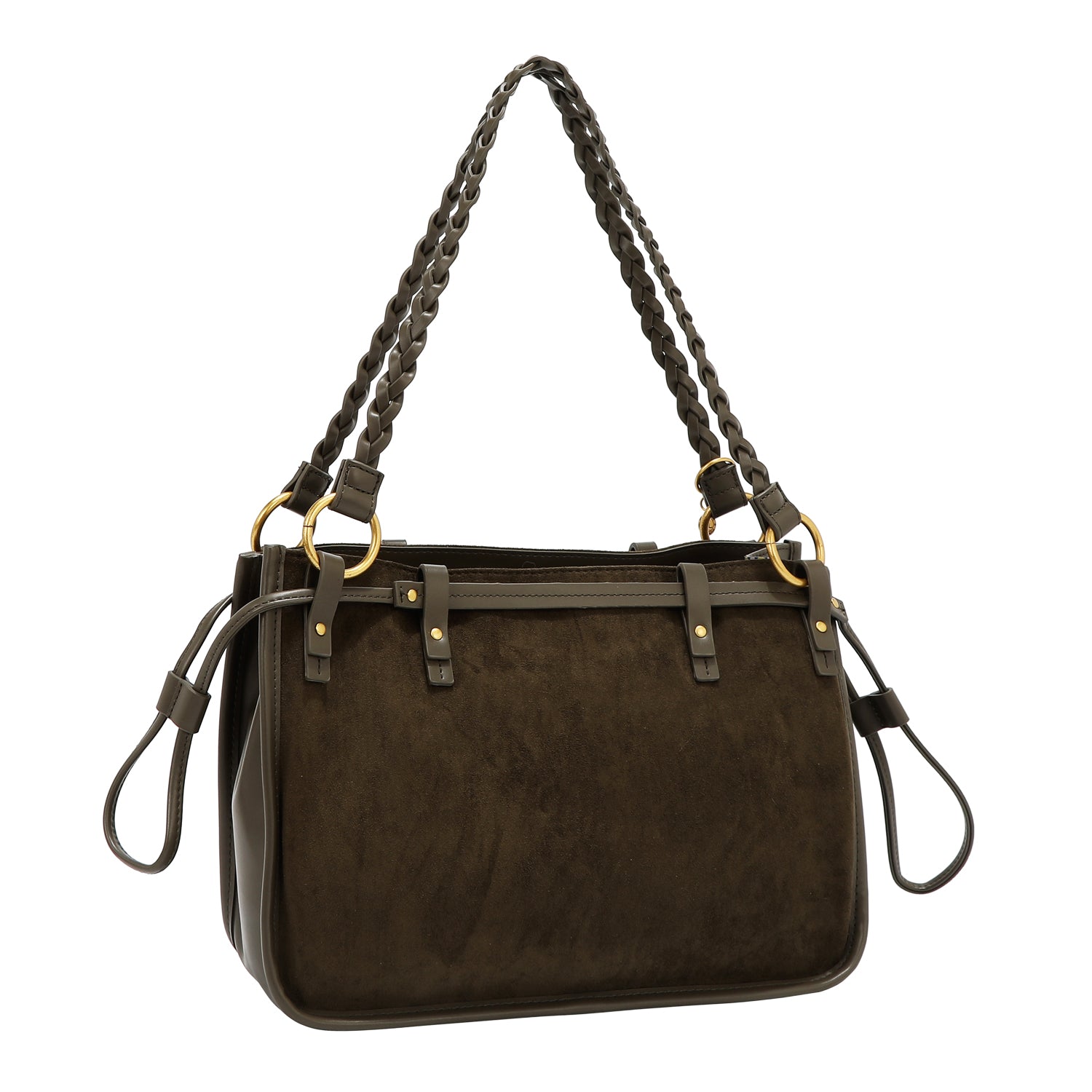 HANDBAG WITH FLORAL DESIGN (OLIVE)