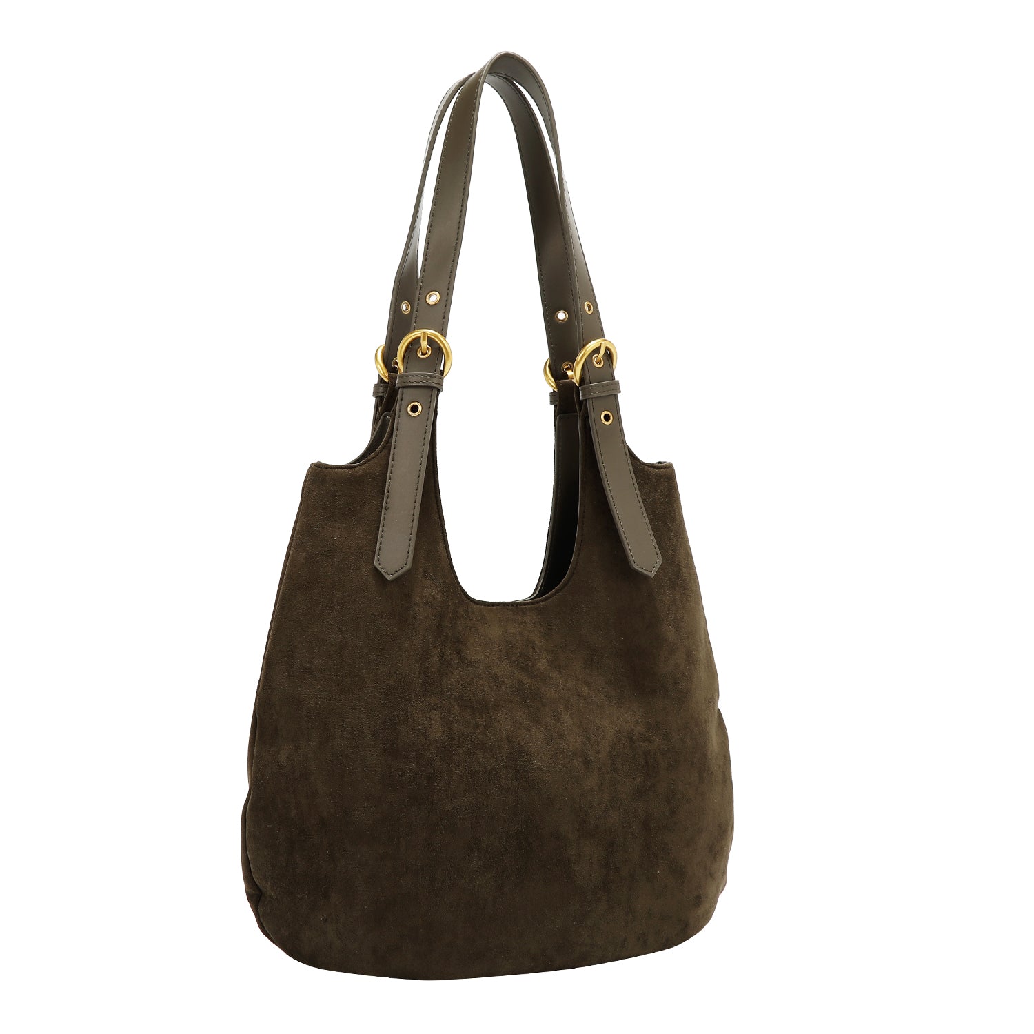 BOLSO HOBO CON DISEÑO FLORAL (OLIVA)