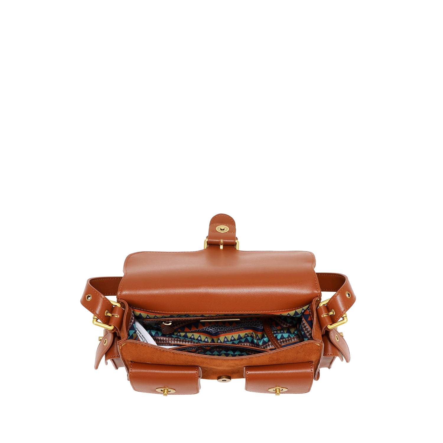 HANDBAG WITH FLORAL DESIGN (BROWN)