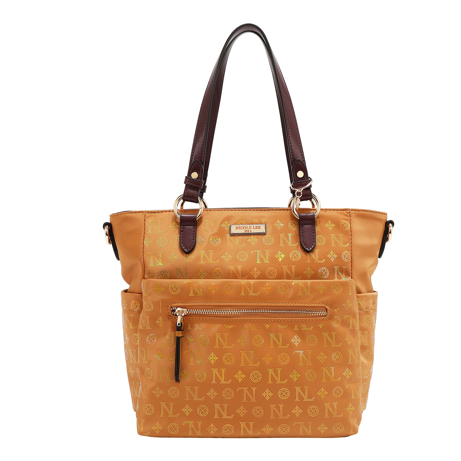 HANDTASCHE MIT MONOGRAMM (KAMEL)