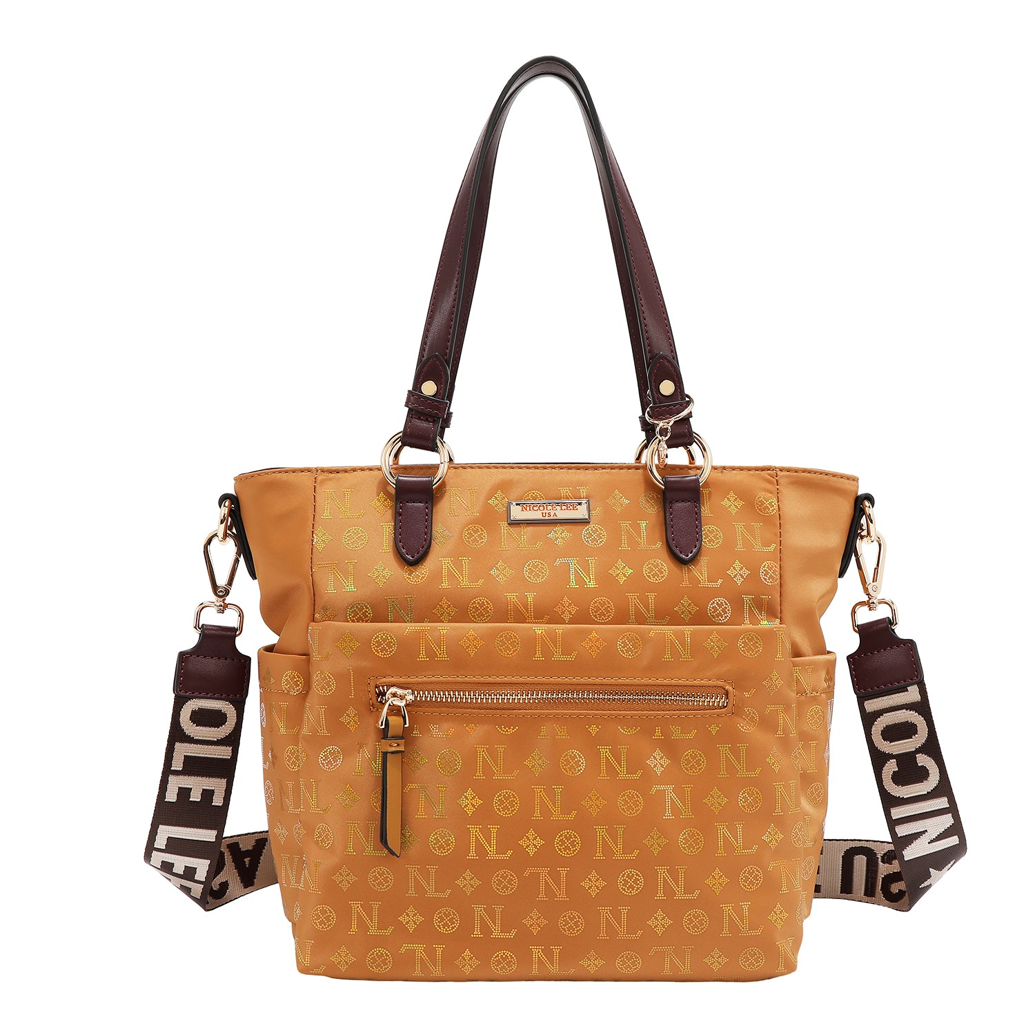 HANDTASCHE MIT MONOGRAMM (KAMEL)