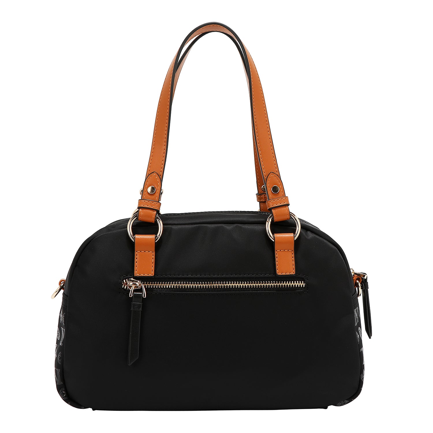 BOSTON BAG WITH MONOGRAM LOGO (BLACK)
