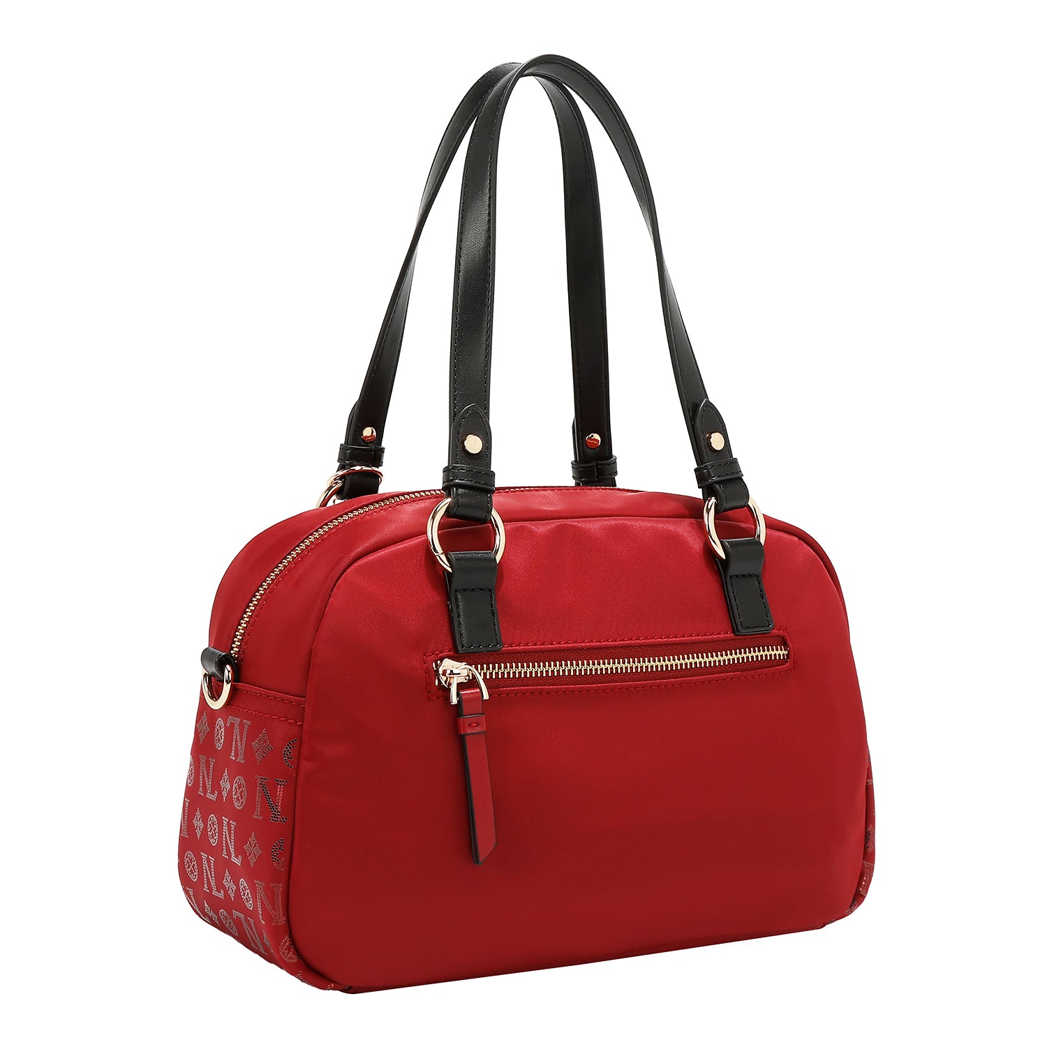 BOSTON BAG WITH MONOGRAM LOGO (RED)
