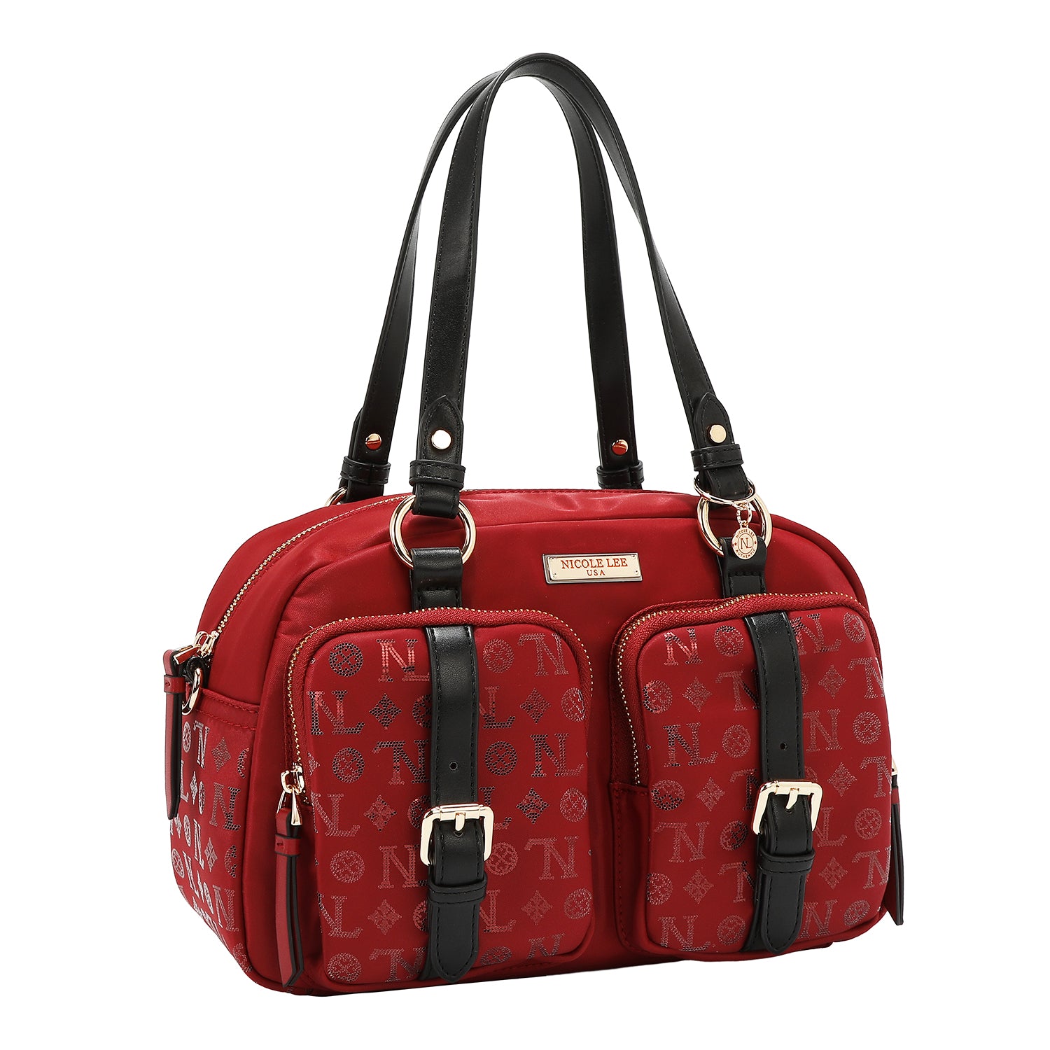 BOSTON BAG WITH MONOGRAM LOGO (RED)