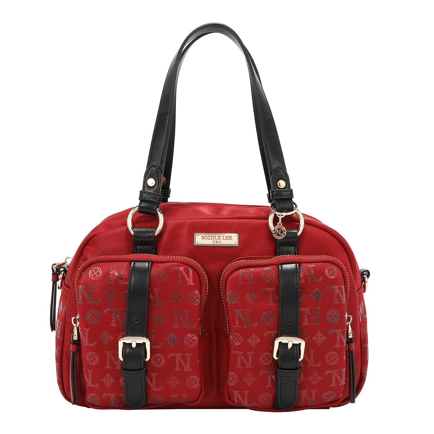 BOSTON BAG WITH MONOGRAM LOGO (RED)