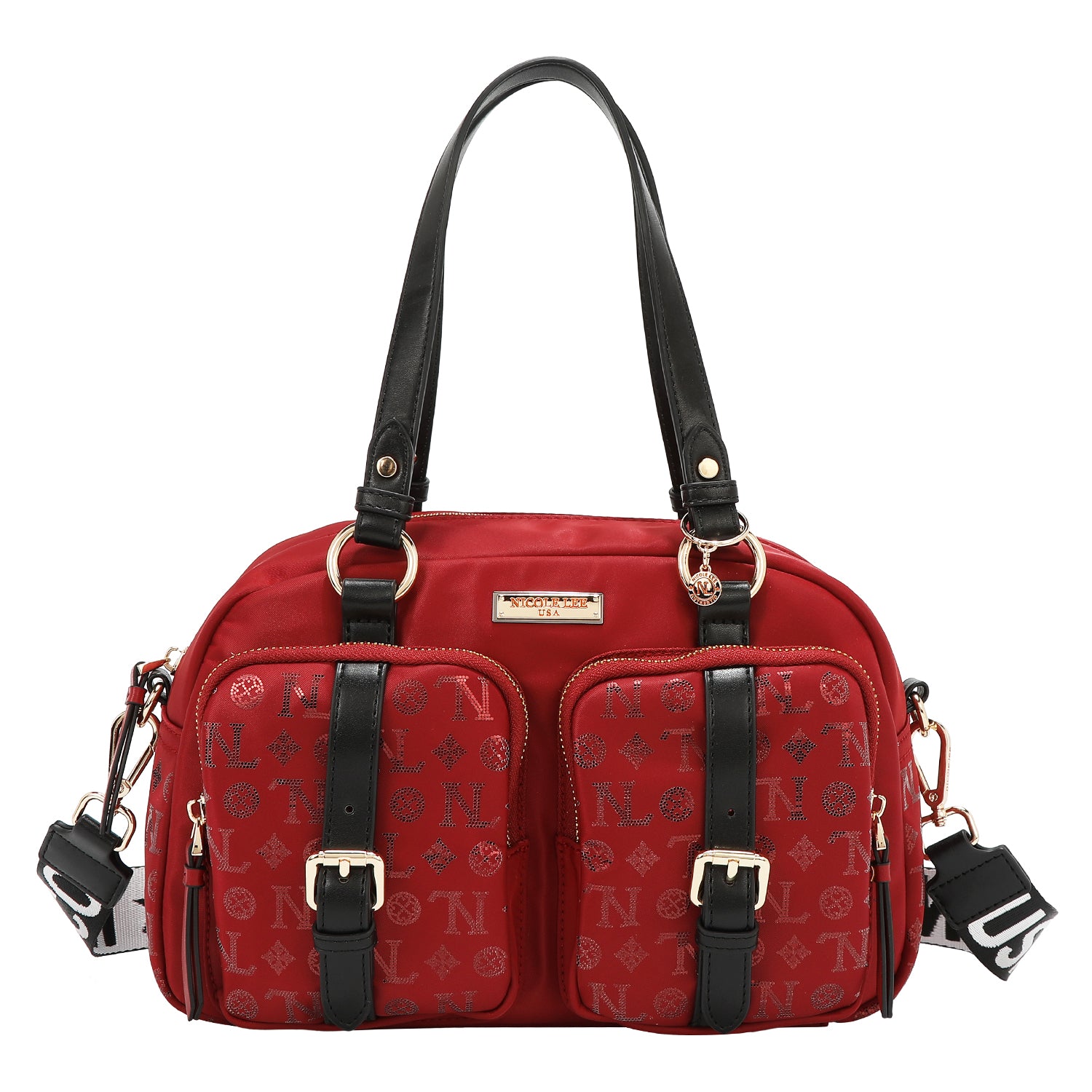 BOSTON BAG WITH MONOGRAM LOGO (RED)
