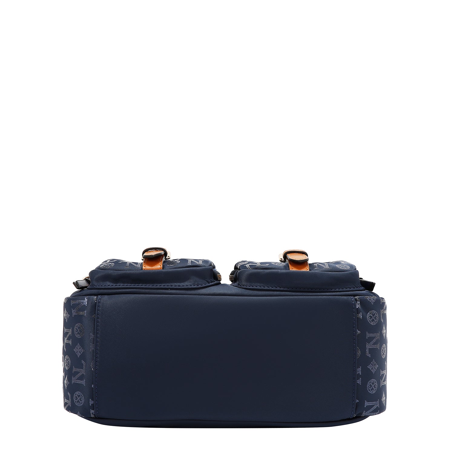 BOSTON BAG WITH MONOGRAM LOGO (BLUE)